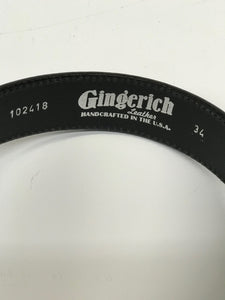 Gingerich Nashville Edge Stitched Black Men's Leather Belt