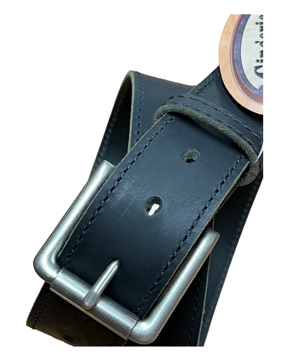 Gingerich Nashville Edge Stitched Black Men's Leather Belt