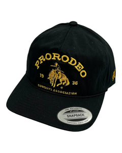 Pro Rodeo Black with Gold Logo Cap