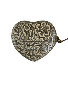 Loyal West Cupid Coin Pouch - Embossed Floral Leather