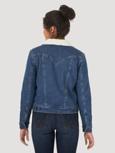 Load image into Gallery viewer, Wrangler Ladies Fleece Lined Washed Denim Jacket