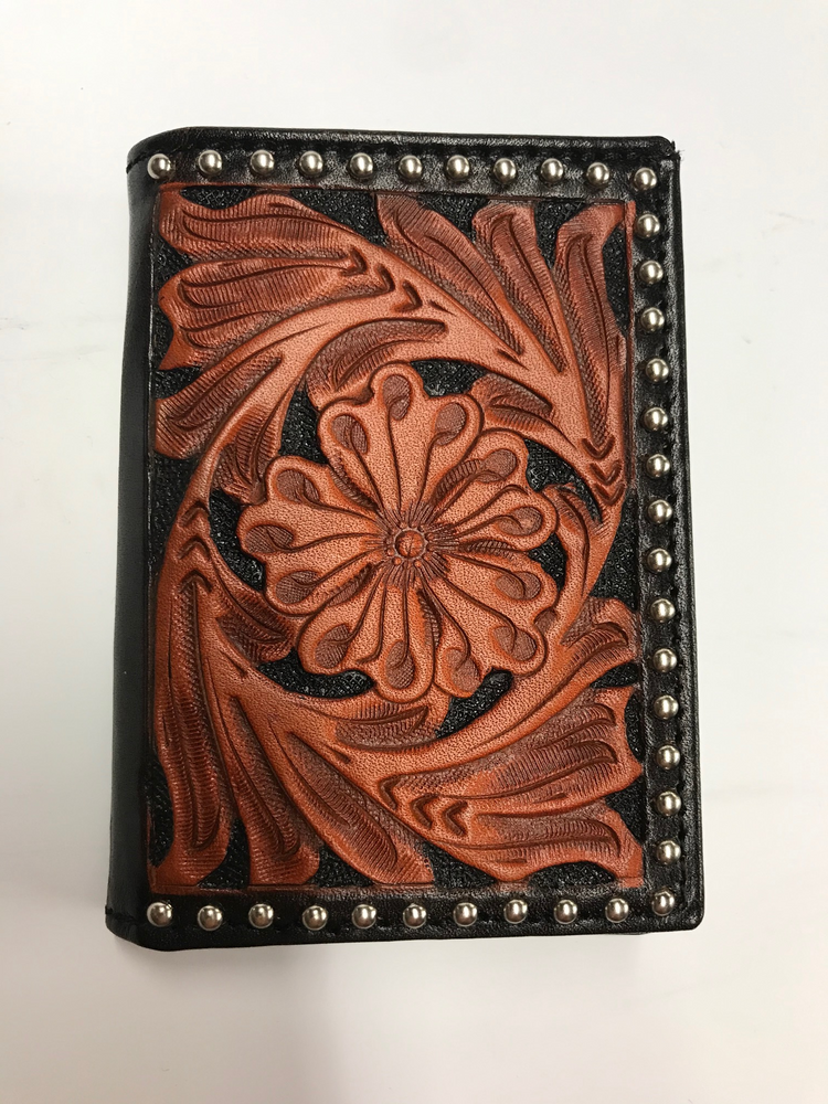 Ranger Western Tooled Leather Tri-Fold Wallet