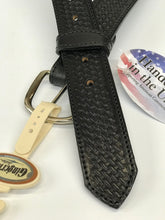 Load image into Gallery viewer, Gingerich Heritage Leather Black Basket Stamp Men&#39;s Leather Belt