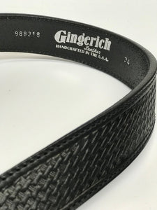 Gingerich Heritage Leather Black Basket Stamp Men's Leather Belt