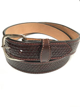 Load image into Gallery viewer, Gingerich BW Leather Rich Brown Basket Stamp Belt
