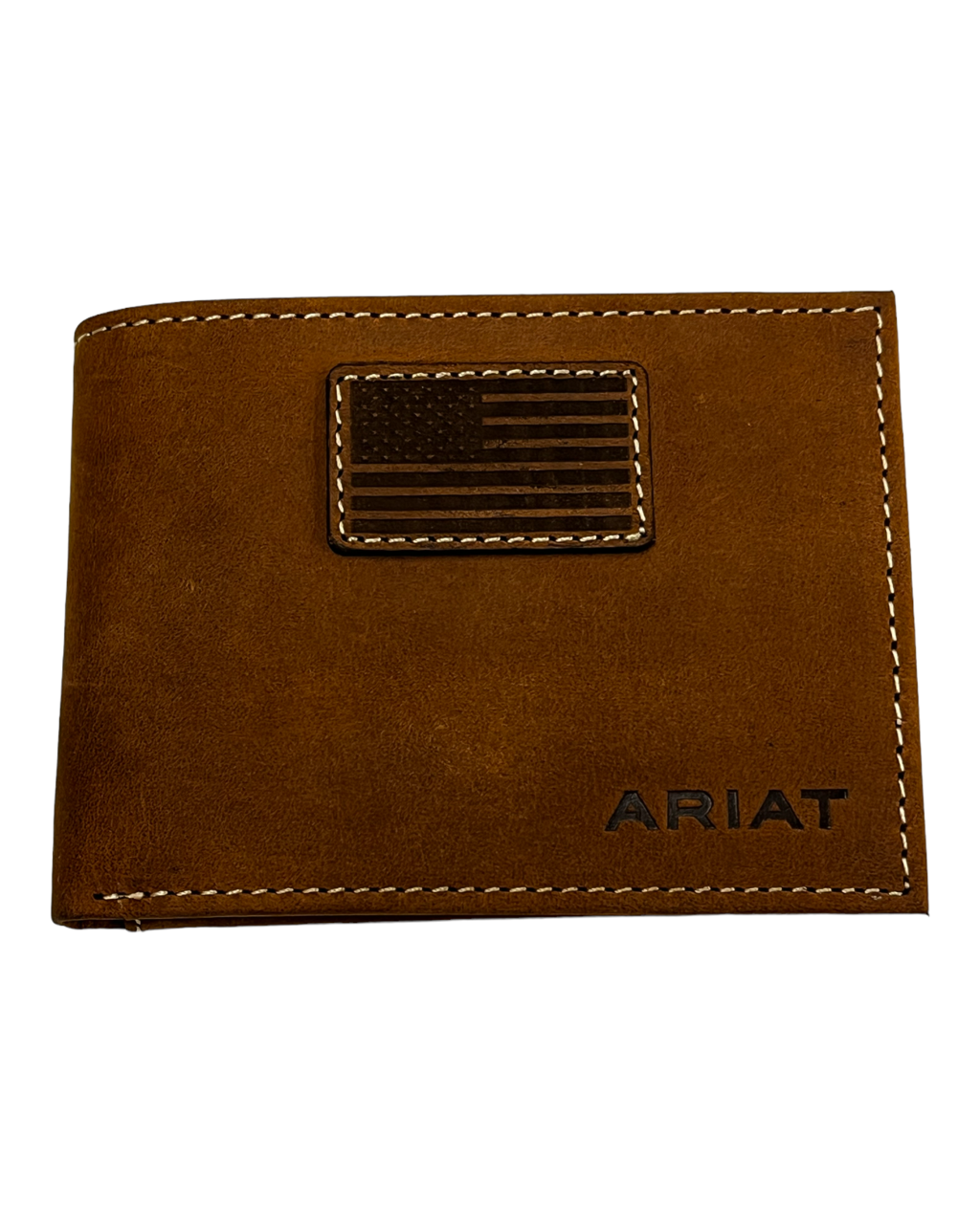 Ariat American Flag Patch Bifold Leather Wallet