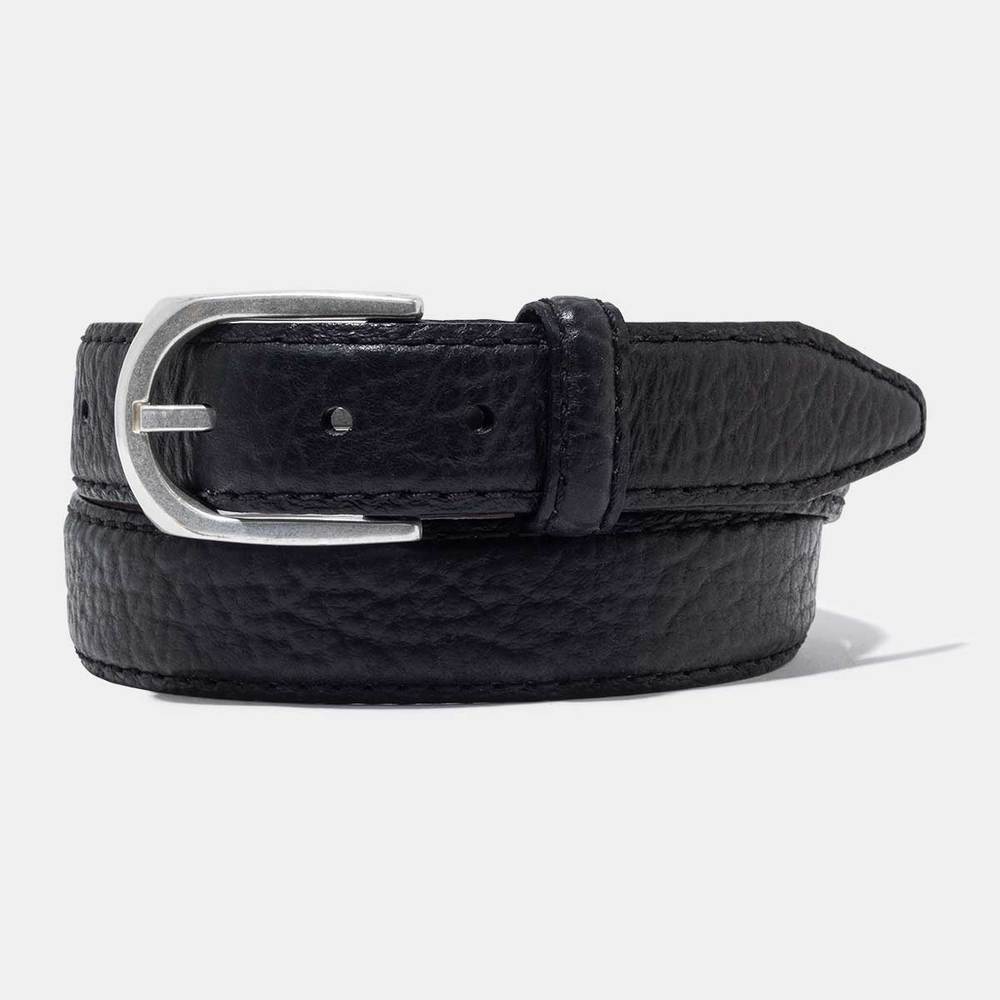 トップス theredthread S logo belt tops Gingerich Nashville Edge Stitched Black Men's Leather Belt
